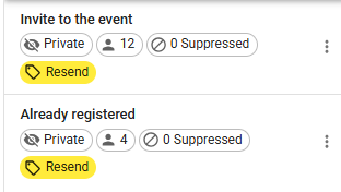 Screenshot showing two groups