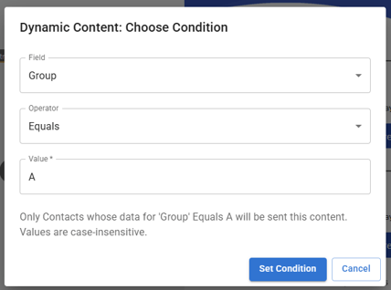 Screemshot of the dynamic content window