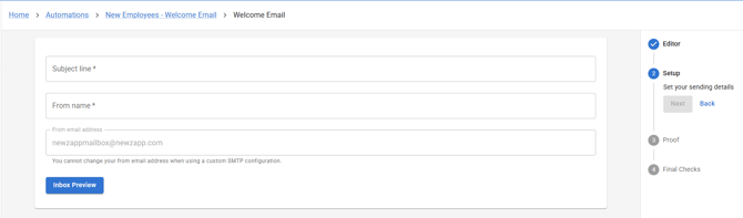 Automation finalising wizard