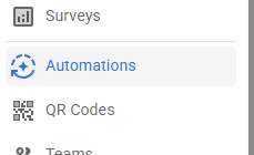 Screenshot of the Automations menu option.