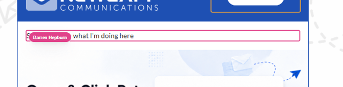 Screenshot showing a text box being worked on by a colleague.