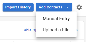 Screenshot of the Add Contacts button