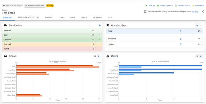 Screenshot of the Summary screen