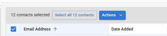 Screenshot of the Select all contacts button