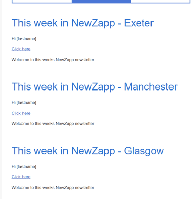 Screenshot of a draft email showing the three structures.