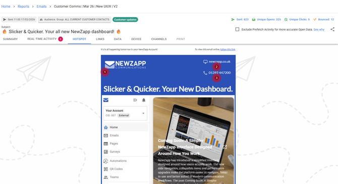 Screenshot of the Hotspot screen