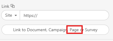 Screenshot of button where you can link to other NewZapp content.