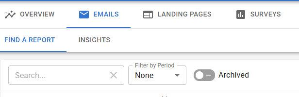 Screenshot of how to find your email in Reports.