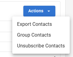 Screenshot of the options under the Actions menu.