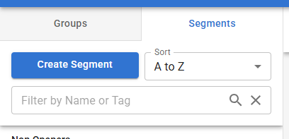 Screenshot of the Create Segment button