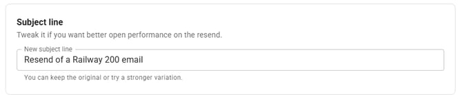 Screenshot of the Subject line