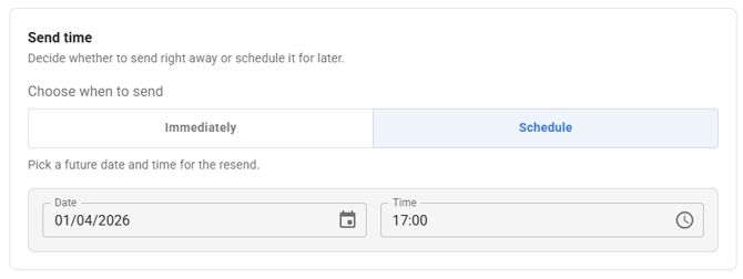 Screenshot of Resend Sent time.