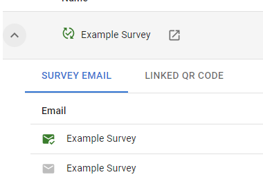 Survey distribute email dashboard