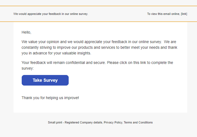 Survey distribute email