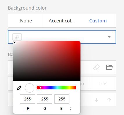 Survey theme header background colour picker.