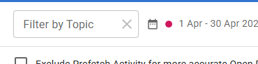 Screenshot of the Topics filter in Reports