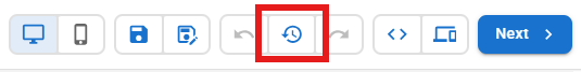 Screenshot of the version history button