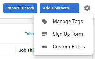 Screenshot of the Manage Tags button